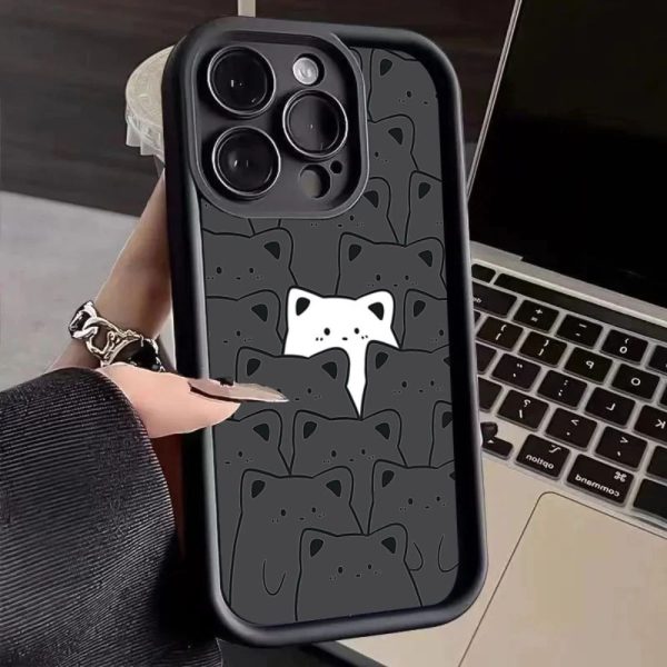 Black Cute Kitty Soft Silicone Phone Case