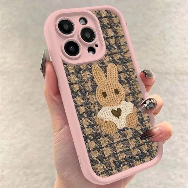 Pink Rabbit Pattern Sweater Phone Case