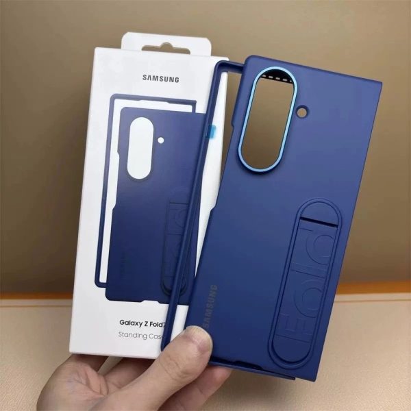 Matte Blue Luxury Standable Phone Case