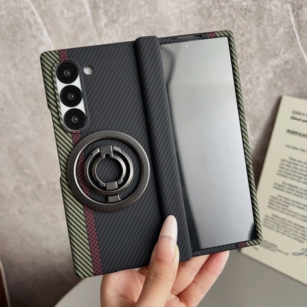 Black Carbon Fibre Texture Magnetic Silicone Phone Case