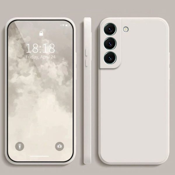 White Minimalistic Colorful Liquid Soft Silicone Phone Case