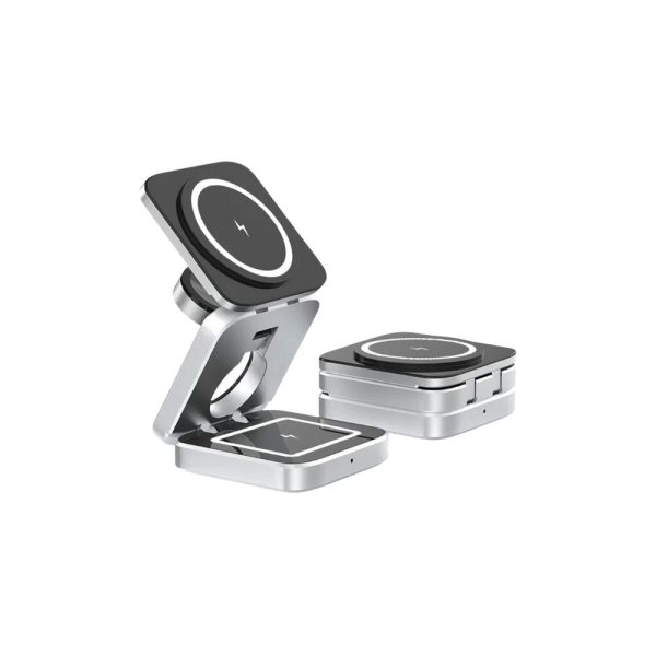 Black 30W 3 In 1 Magnetic Wireless Charger Stand Pad