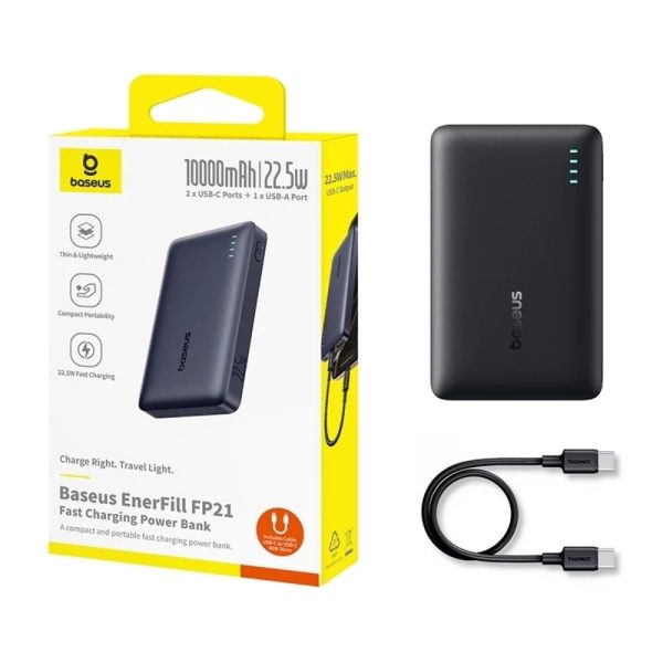 Black Baseus FP11 10000mAh 22.5W Fast Charging Power Bank